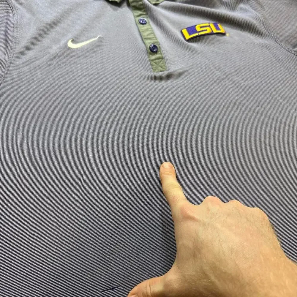 Nike Dri fit golf polo LSU tigers purple golf. Tagged size large but fits medium